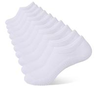 YOJOOM Calcetines deportivos para mujer 35-38 39-42, calcetines deportivos con silicona antideslizante, calcetines cortos acolchados invisibles, Blanco, 39-42