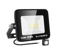 YOJZMA 10W Luz de sensor de movimiento para exteriores, luces LED de inundación de 1000LM, 6000K, IP66, luces de seguridad a prueba de agua para jardín, garaje, patio, campo deportivo, camino, porche