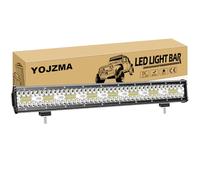 YOJZMA 23 pulgadas 480W Recta LED barra de luz, 48000LM 12V Luz de Trabajo | Triple Hilera, Spot Flood Combo, Blanco 6000K, Impermeable IP67, para 4x4, Todoterreno, camión, Pickup, Coche