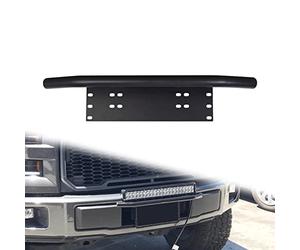 YOJZMA 23 Pulgadas Negro Soporte Universal de Matrícula Barra Luz LED Luces | Porta Matrícula en el Parachoques Delantero, para vehículos todoterreno, automóviles, SUV, Luces LED Trabajo y Antiniebla