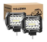 YOJZMA 2Pcs 4 Pulgadas 60W LED luz de Trabajo, 12V 24V Luces LED Antiniebla | 6000LM, Triple Hilera, Spot Flood Combo, Blanco 6000K, Impermeable IP67, para 4x4, Todoterreno, camión, Pickup, Coche