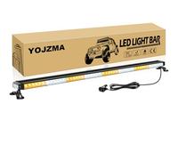 YOJZMA Barra Luces Strobe Emergencia Techo de 49 Pulgadas 102 LED, Luz Baliza Advertencia Seguridad Intermitente Doble Cara con Base Magnética para Quitanieves, Vehículos Construcción (Ámbar/Blanco)
