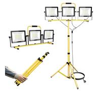 YOJZMA Luces LED para obras de construcción de 300W con trípode, 30000LM, 175V-265V, IP66, luz de trabajo LED para interiores y exteriores con cable de 5m para talleres, garajes y sótanos