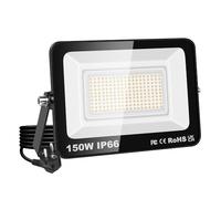YOJZMA Luminaria LED de 150W, 15000LM Súper Brillante, Luz de Seguridad Exterior, Blanco Cálido 3000K, IP66 Impermeable, Cable de 1,5M con Enchufe EU, para Jardín, Garaje, Patio, Césped, Porche