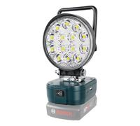 YOJZMA Luz de trabajo LED 42W 4200LM para batería Bosch 18V, linterna inalámbrica con puerto de carga USB y Type-C, protección contra bajo voltaje, luz portátil para exteriores/inundación（Sin batería）