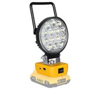 YOJZMA Luz de trabajo LED inalámbrica para batería Dewalt de 18/20V, 42W, 4200lúmenes, luz LED de inundación con puerto de carga USB y tipo C, luz portátil para exteriores