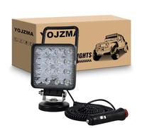 YOJZMA Luz LED antiniebla de 4 pulgadas, 48W, con base magnética - Foco tipo spotlight 12V/24V IP67 impermeable - Luces LED de trabajo para coches, SUV, ATV, barcos, camiones, vehículos 4x4 y camping