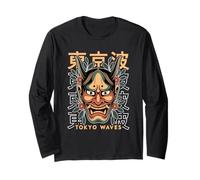 Yokai Oni Máscara Facial Diablo Demonio Japonés Tatuaje Máscara Oni Manga Larga