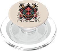 Yokai Oni Máscara Facial Diablo Demonio Japonés Tatuaje Máscara Oni PopSockets PopGrip para MagSafe