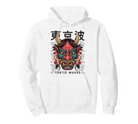Yokai Oni Máscara Facial Diablo Demonio Japonés Tatuaje Máscara Oni Sudadera con Capucha