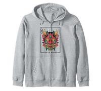 Yokai Oni Máscara Facial Diablo Demonio Japonés Tatuaje Máscara Oni Sudadera con Capucha
