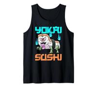 Yokai Sushi Monster Kawaii Creepy Cute Food Anime Diseño Camiseta sin Mangas