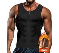 Yokald Chaleco Sauna Deportivo Hombre Faja Reductora Adelgazante Hombres Compresión de Neopreno Camiseta para Adelgazantes Sudoración Cremallera para Deporte Fitness (Negro, M)