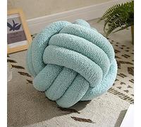 Almohada con Forma de Bola de Nudo, Almohada Redonda Decorativa de 9 Pulgadas, cojín de Terciopelo Tejido a Mano, decoración de habitación para Dormitorio, Sala de Estar Azul Claro 9"