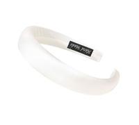 Yokawe Diadema de color sólido, diseño elevado, diadema ancha de color sólido, diadema ancha de esponja suave al tacto, accesorios versátiles para el cabello, color blanco