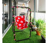 Yokawe Silla hamaca con soporte, soporte de hamaca de carga máxima de 220 libras, solo soporte colgante de metal resistente, silla no incluida, color negro