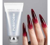YOKEFELLOW Pureform Poly Gel de uñas 50 g, sin HEMA ni TPO, gel de extensión de uñas de color burdeos para uso profesional en salón de belleza (PF06 Vampire Kiss)