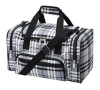 YoKelly Bolsa de lona pequeña de 17 pulgadas, Gris/Blanco, Carry On 17 inch, Bolsa de lona pequeña