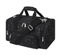 YoKelly Bolsa de lona pequeña de 17 pulgadas, Mármol negro, Carry On 17 inch, Bolsa de gimnasio pequeña