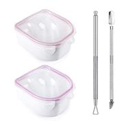 Yokilly Cuenco Para Remojo De Esmalte Uñas: 2Piezas Cuenco Acetona Removedor Esmaltes Semipermanentes Para Uñas - Tazón Remojador de Gel Polvo Uñas Para Manicura Con Herramienta de Arte de Uñas (Rosa)