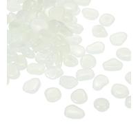 YOKIVE 100 Piezas de Rocas Que Brillan en la Oscuridad, Guijarros Luminosos Decorativos, Ideales para Jardín, Patio, Piscina, Acuario, Caminos (Blanco, 8-11 mm)