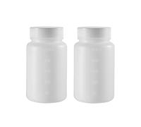 YOKIVE 2 Pcs Botella Almacenamiento Químico, Contenedores Boca Ancha Con Escala | Sellado Muestra Reactivo, Ideal Para Laboratorio, Tienda, Fábrica (Blanco, 250-ML)