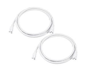 YOKIVE 2 Uds LED Tubo Conector Cable, Alimentación Cable con Conexión Doble, Conexión Lámpara, Óptimo para Compras Centro Comercial, Oficina Edificio (Blanco, 4.92 Pies)