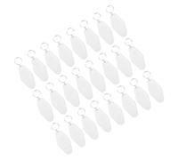 YOKIVE 24 llaveros de hotel en blanco, llavero vintage de sublimación de plástico para motel, manualidades, ideal para adorno de etiqueta de equipaje (blanco, 3.54 pulgadas), Blanco