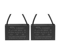 YOKIVE 2uds Techo Ventilador Condensador CBB61, Metalizado Polipropileno Película Condensador Excelente para Ventiladores Bombas Motores En Funcionamiento (4uF 350V AC 2 Cables 50/60Hz)