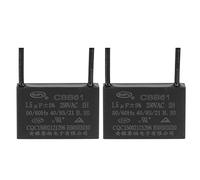 YOKIVE 2uds Techo Ventilador Condensador CBB61, Metalizado Polipropileno Película Condensador Excelente para Ventiladores Bombas Motores En Funcionamiento (1.5uF 250V AC 2 Cables 50/60Hz)