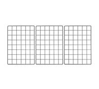 YOKIVE 3 Piezas de Panel de Rejilla Metálica, Tablero Decorativo | Soporte Colgante para Exhibición de Fotos e Imágenes para Hogar u Oficina (Negro, 40x30cm/16"x12")