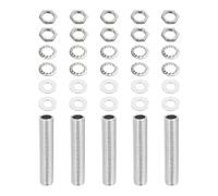 YOKIVE 35 Paquete Lámpara Tubos Kits, 1/8IP Roscado 2.4" Longitud Hexagonal Sujetador Surtido con Bloqueo Tuercas Arandelas, Genial para Techo Lámparas Bricolaje Proyectos