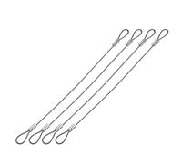 YOKIVE 4 cables de seguridad para luces de escenario, cuerdas de seguridad de acero inoxidable 304 con doble bucle, ideal para iluminación LED de fiesta (plata, 8 pulgadas, 1.5 mm de diámetro)