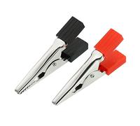 YOKIVE 50 Pares Pinzas Cocodrilo, Pinzas Prueba Batería Aisladas Antideslizantes | Conexión Energía, Ideales Para Pruebas Laboratorio (Rojo, Negro, Plata, 1.8 Pulgadas)