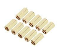 YOKIVE 50uds Latón Hexagonal Recto Espaciador, Separador Espaciador con Hembra Rosca | Fijación la Base Placa, Excelente para Electrónica Industrias (M3 x 5 x 10mm)