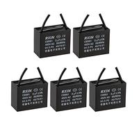 YOKIVE 5uds Techo Ventilador Condensador CBB61, Metalizado Polipropileno Película Condensador Excelente para Ventiladores Bombas Motores Funcionamiento (3uF 450V AC 2 Cables 50/60Hz)