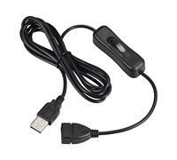 YOKIVE Cable USB con Interruptor de Encendido/Apagado, Cable de Extensión Macho a Hembra, Reducción del Desgaste, para el Hogar, Estudio, Oficina (Negro, 2m / 6.56 Pies)
