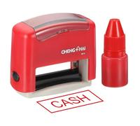 YOKIVE Sello De Caucho Autotintable En Efectivo, Sello De Tinta Para Oficina Para Documentos De Oficina, Papelería, Almacén, Etiqueta (Rojo)