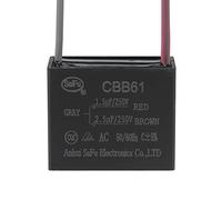 YOKIVE Techo Ventilador Condensador CBB61 1.5/2.5uF 250V AC 3 Cables | 50/60Hz, Metalizado Polipropileno Película Condensador, Excelente para Ventiladores Bombas Motores En Funcionamiento