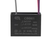 YOKIVE Techo Ventilador Condensador CBB61, Metalizado Polipropileno Película Condensador Excelente para Ventiladores Bombas Motores (3.5/4/2.5uF 250V AC 4 Cables 50/60Hz)