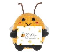 YOKJGHDO Pequeño regalo de agradecimiento abeja de punto con tarjeta hermosa que te da patata positiva abeja alemana amuleto de la suerte regalos para mujeres, colegas, amigos, familia