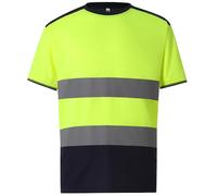 Yoko Alta Visibilidad Naranja O Amarillo Dos Tonos Polister Camiseta S - 4XL