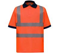 Yoko Alta Visibilidad Seguridad Amarillo O Naranja Polister Polo de Manga Corta