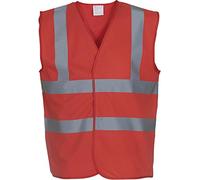 Yoko - Chaleco de seguridad - Casulla - hvw100 - Unisex Hombre/Mujer rojo medium
