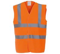 Yoko de Hombre yk001/hvw100 Hi Vis 2 Banda y Tirantes Chaleco, Hombre, Color Naranja, tamaño 5X-L