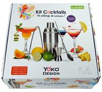 Yoko Design 1245 - Kit para Preparar cócteles (Acero Inoxidable, 26,3 x 25,5 x 9 cm), Color Gris
