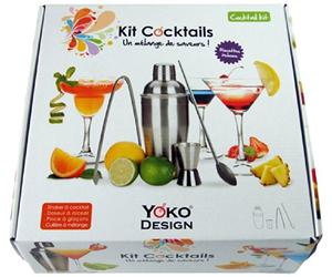 Yoko Design 1245 - Kit para Preparar cócteles (Acero Inoxidable, 26,3 x 25,5 x 9 cm), Color Gris