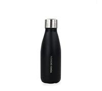 YOKO DESIGN 1336 - Botella isotérmica (Doble Pared, Acero Inoxidable), Acero Inoxidable, Negro Mate, 260mL