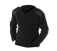 Yoko - Jersey diseño de Trabajo con Cuello en Pico Modelo NATO para Hombre Caballero (Mediana (M)) (Negro)