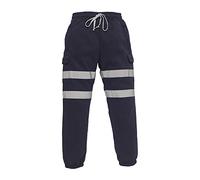 Yoko - Pantalones deportivos unisex de alta visibilidad luminosos fluorescentes reflectantes, Azul (azul marino), L